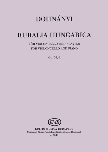 Dohnányi Ernő Ruralia Hungarica Op. 32d  sheet music (9790080035863) 
