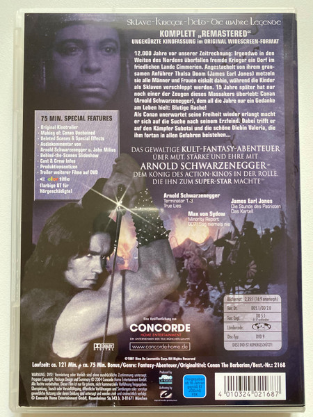SCHWARZENEGGER Conan - Der Barbar / Special Edition REMASTERED / CONCORDE HOME ENTERTAINMENT / CINE COLLECTION / CONCORDE / DVD Video (4010324021687)