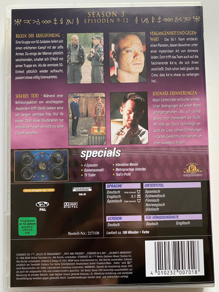 STARGATE TM KOMMANDO SG-1™ / VOLUME 10 / SEASON 3, EPISODEN 9-12 / RICHARD DEAN ANDERSON IN / DVD Video (4010232007018)