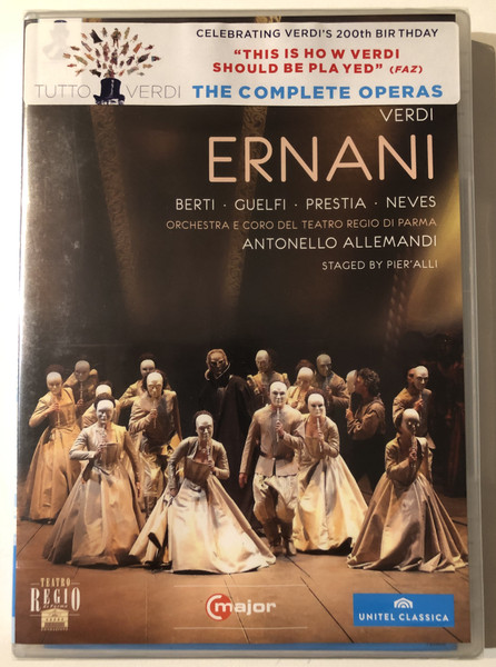 VERDI - ERNANI / BERTI, GUELFI, PRESTIA, NEVES / ORCHESTRA E CORO DEL TEATRO REGIO DI PARMA / ANTONELLO ALLEMANDI / STAGED BY PIER'ALLI / TUTTO VERDI / UNITEL CLASSICA / DVD Video (814337012083)