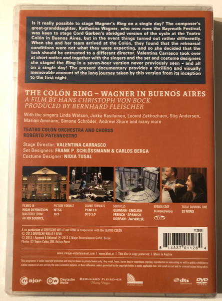 THE COLON RING - WAGNER IN BUENOS AIRES / A FILM BY HANS CHRISTOPH VON BOCK / major / DVD Video (814337011284)