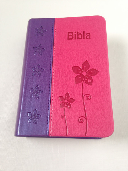 Bibla - Albanian Pocket Size Bible / Purple - Pink Leather Bound Edition for Ladies