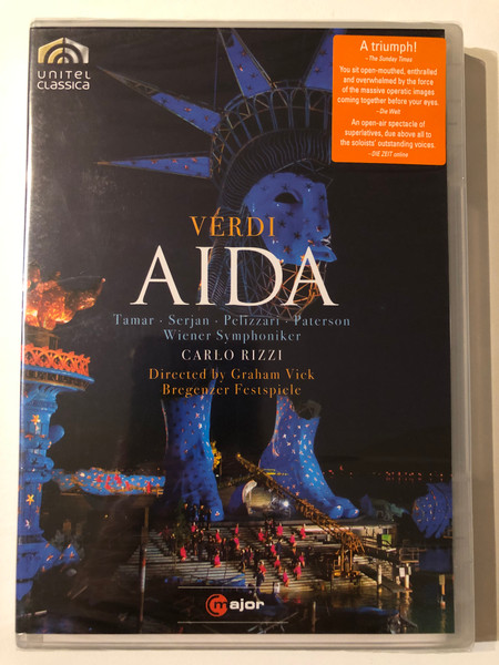 VERDI - AIDA / Tamar, Serjan, Pelizzari, Paterson, Wiener Symphoniker / CARLO RIZZI / Directed by Graham Vick, Bregenzer Festspiele / Unitel Classica / major / DVD Video (814337010232)