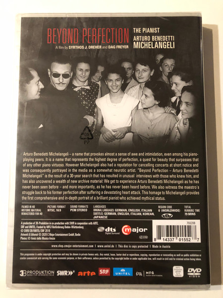 BEYOND PERFECTION - THE PIANIST: ARTURO BENEDETTI MICHELANGELI / A film by SYRTHOS J. DREHER and DAG FREYER / major / UNITEL CLASSICA / DVD Video (814337015527)