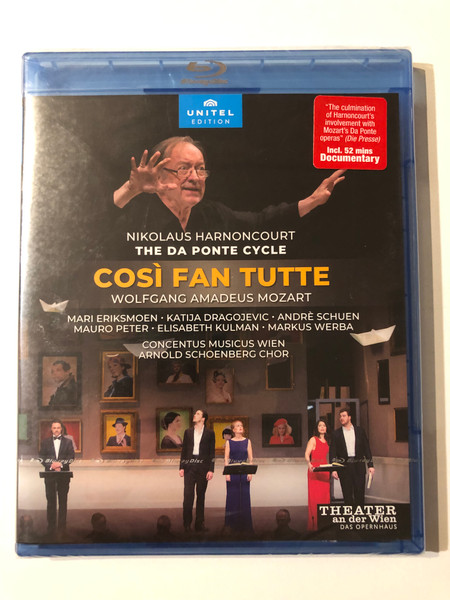 COSÌ FAN TUTTE - WOLFGANG AMADEUS MOZART / NIKOLAUS HARNONCOURT / THE DA PONTE CYCLE / CONCENTUS MUSICUS WIEN ARNOLD SCHOENBERG CHOR / THEATER an der Wien DAS OPERNHAUS / Unitel Edition / Blu-ray DVD Video (814337017507)