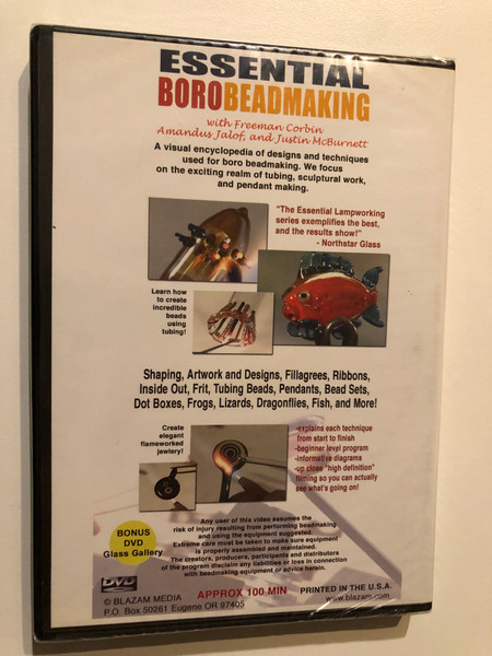 ESSENTIAL BOROBEADMAKING / Techniques for Borosilicate Beadmaking / Freeman Corbin, Amandus Jalof, and Justin McBurnett / DVD Video