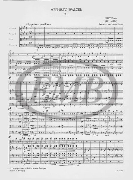 Liszt Ferenc Mephisto-Waltz No. 1  for string quartet  score and parts  Transcribed and edited by Devich Sándor  sheet music (9790080132746)