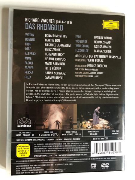 Das Rheingold / Directed by: Brian Large / WAGNER - DER RING DES NIBELUNGEN / BAYREUTHER FESTSPIELE / PIERRE BOULEZ / PATRICE CHEREAU'S CENTENARY PRODUCTION / DVD Video (044007340585)