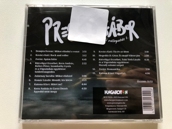 Presser Gábor – Szerzői Válogatás I. / Hungaroton Audio CD 2023 / HCD 71324