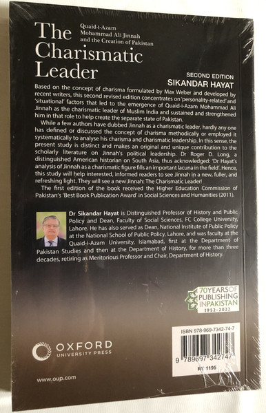 The Charismatic Leader / Quaid-i-Azam Mohammad Ali Jinnah and the Creation of Pakistan / SECOND EDITION SIKANDAR HAYAT / OXFORD PAKISTAN PAPERBACK / Paperback (9789697342747)