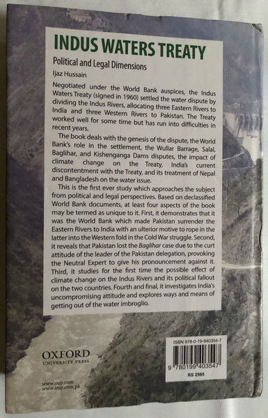 INDUS WATERS TREATY / Political and Legal Dimensions / Ijaz Hussain / OXFORD UNIVERSITY PRESS / Hardcover (9780199403547)