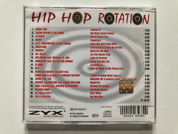 Hip Hop Rotation - Jason Nevins vs. The Krew, Xzibit, Sweetbox, Doctor Delite... and more / ZYX Music Audio CD 1998 / ZYX 55101-2