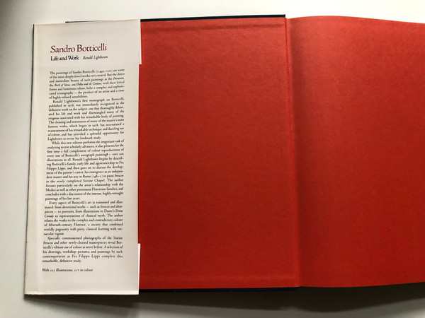 Botticelli - Life and Work / Ronald Lightbown / Thames & Hudson Ltd, 1989 / Hardcover (9780500092064)
