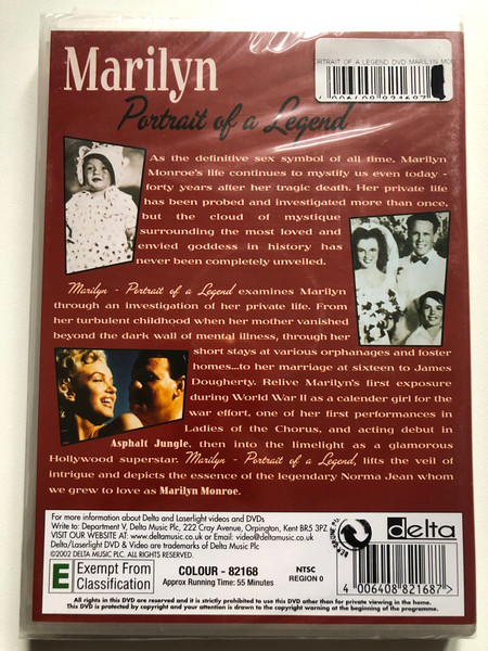 Marilyn - Portrait of a Legend / Examine Marilyn through an in-depth investigation of her private life... / DVD Video (4006408821687)