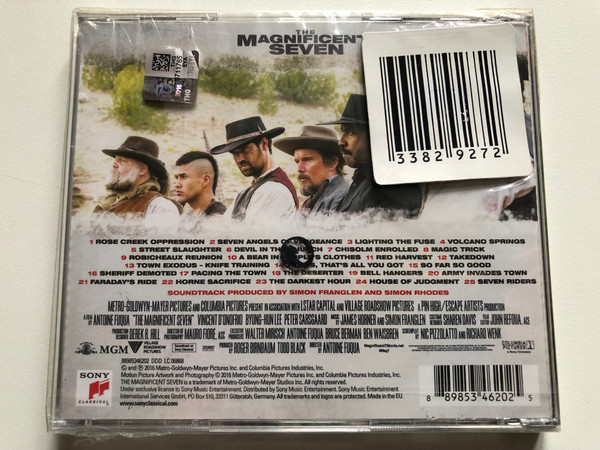 Denzel Washington, Chris Pratt, Ethan Hawke: The Magnificent Seven (Original Motion Picture Soundtrack) - Music By James Horner And Simon Franglen / Sony Classical Audio CD 2016 / 88985346202