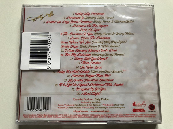 Dolly Parton – A Holly Dolly Christmas / Ultimate Deluxe Edition / 20 tracks, 8 bonus tracks including Previously Unreleased Songs From A Smoky Mountain Christmas / Butterfly Records Audio CD 2022 / 093624870272