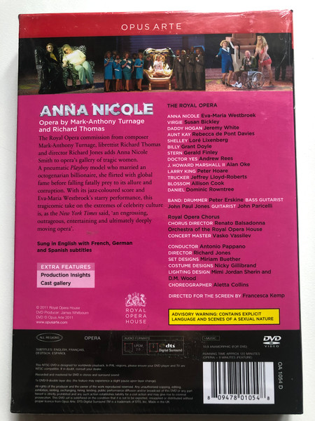  MARK-ANTHONY TURNAGE RICHARD THOMAS ANNA NICOLE  ROYAL OPERA CHORUS  ORCHESTRA OF THE ROYAL OPERA HOUSE  OPUS Arte (809478010548)