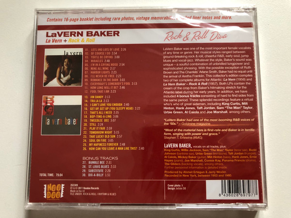 LaVern Baker – LaVern plus Rock & Roll / 2 LP on 1 CD / Including: 16-Page Booklet, Rare Photos, Vintage Memorabilia Detalied Liner Notes / Hoodoo Records Audio CD 2011 / 263389
