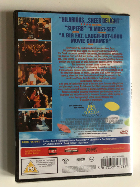 MY BIG FAT GREEK WEDDING / Love is here to stay... So is her family. / NIA VARDALOS, JOHN CORBETT, LAINIE KAZAN, MICHAEL CONSTANTINE, WITH ANDREA MARTIN, AND JOEY FATONE / DVD Video (5017239191787)