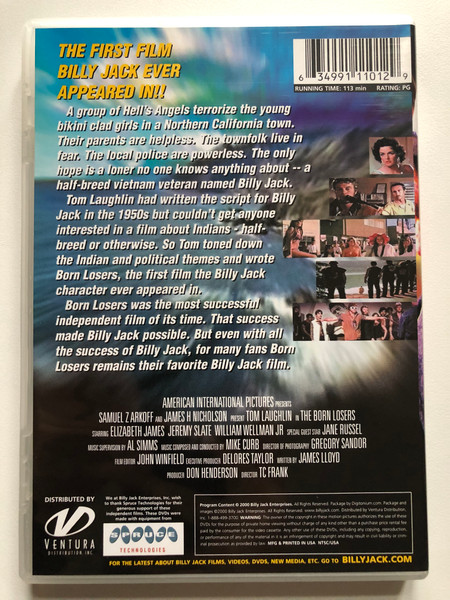 BORN LOSERS / THE FIRST FILM BILLY JACK EVER APPEARED IM!! / VENTURA / DVD Video (634991110129)
