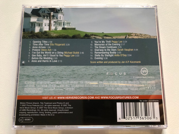 Evening (Music From And Inspired By The Motion Picture) - Original Score by Jan A.P. Kaczmarek / Verve Records Audio CD 2007 / 0602517365063