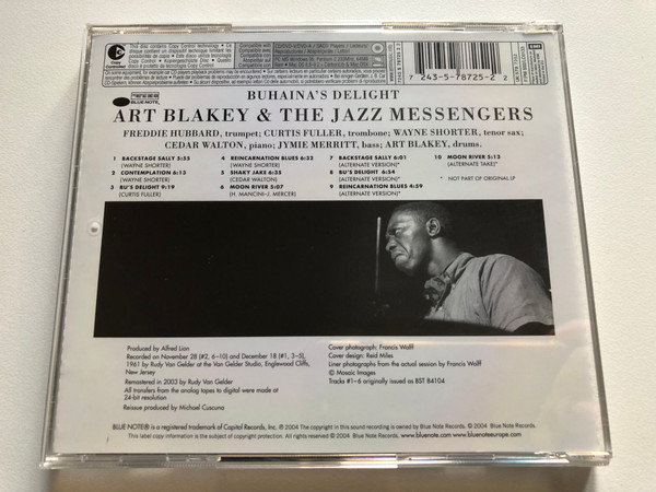 Art Blakey & The Jazz Messengers: Buhaina's Delight - Freddie Hubbard, Wayne Shorter, Curtis Fuller, Cedar Walton, Jymie Merritt / RVG Edition / Blue Note Audio CD 2004 / 7243 5 78725 2 2
