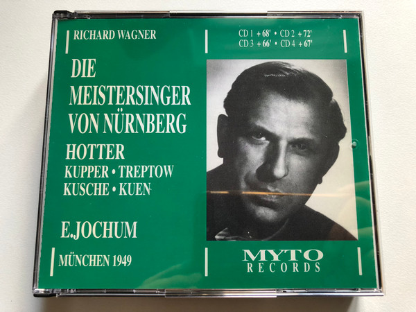 Richard Wagner: Die Meistersinger Von Nürnberg - Hotter, Kupper, Treptow, Kusche, Kuen, E. Jochum / München 1949 / Myto Records 4x Audio CD 1994 / 944.109