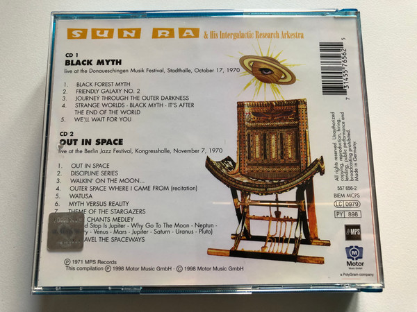 Sun Ra & His Intergalactic Research Arkestra – Black Myth; Out In Space / MPS Records 2x Audio CD 1998 / 557 656-2