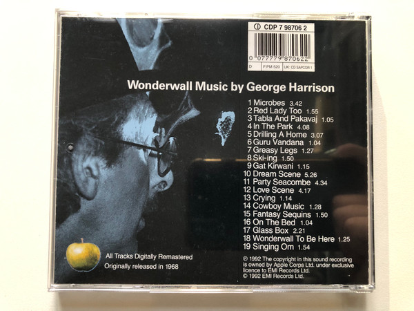 Wonderwall Music - Music by George Harrison / Apple Records Audio CD 1992 / CD SAPCOR 1