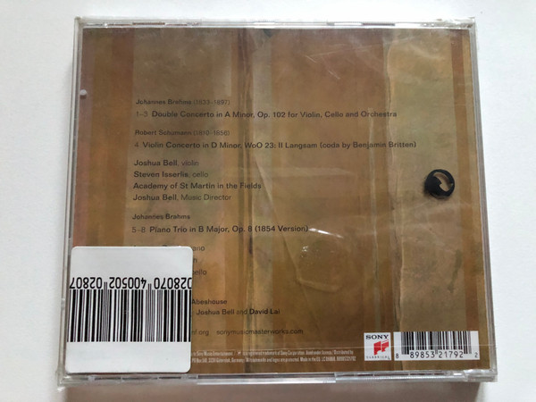 Joshua Bell, Steven Isserlis - For The Love Of Brahms - Jeremy Denk, Academy Of St. Martin-in-the-Fields / Sony Classical Audio CD 2016 / 88985321792 (889853217922)