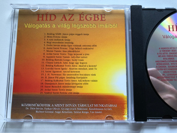 Hid Az Egbe - Valogatas a vilag legszebb imaibol / Szent Istvan Tarsulat Audio CD 2008