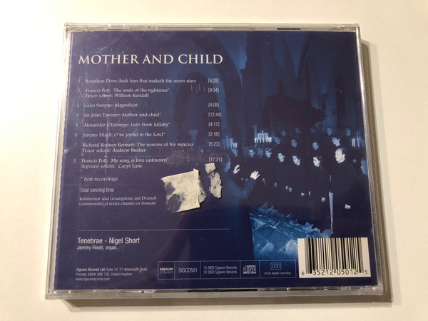 Tenebrae – Mother And Child - Sir John Tavener / Signum Two Audio CD 2003 / SIGCD501