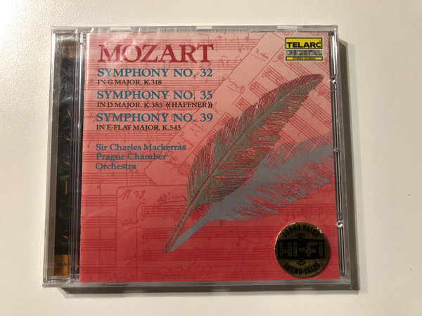 Mozart - Symphonies No. 32 in G major, K. 318; No.35 in D major, K. 385 "Haffner"; No. 39 in E-flat at major, K. 543 - Sir Charles Mackerras, Prague Chamber Orchestra / Telarc Digital Audio CD 1990 / CD-80203