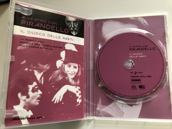 IL GIUOCO DELLE PARTI / A TEATRO CON PIRANDELLO / CON ROMOLO VALLI ROSSELLA FALK E CARLO GIUFFRÈ REGIA DI GIORGIO DE LULLO / CORRIERE DELLA SERA / DVD Video