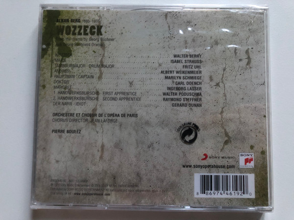 Berg: Wozzeck - Walter Berry, Isabel Strauss, Fritz Uhl, Carl Doench, Orchestre & Chœr De L'Opera, Paris, Pierre Boulez / Sony Classical 2x Audio CD 2009 / 88697446192