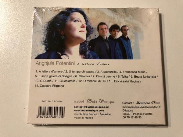 Anghjula Potentini: A Lettera D'Amore - Chant Traditionnel Corse / Buda Musique Audio CD 2006 / 860130