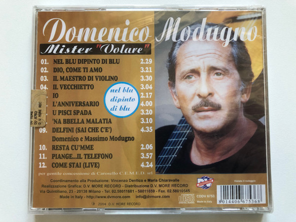 Domenico Modugno – Nel Blu Dipinto Di Blu / Mister ''Volare'' / D.V. More Record Audio CD 2004 / CD DV 6753