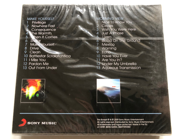 Incubus – Make Yourself; Morning View / Two Original Albums / Sony Music 2x Audio CD, Box Set 2009 / 88697593582
