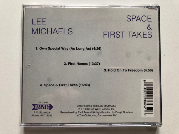 Lee Michaels – Space & First Takes / One Way Records Audio CD 1996 / OW 33645