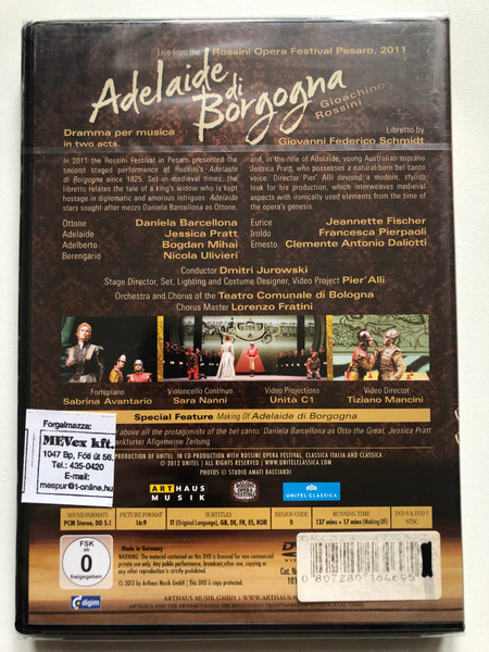 Adelaide di Borgogna: A Rossini Rarity (0807280164695) 