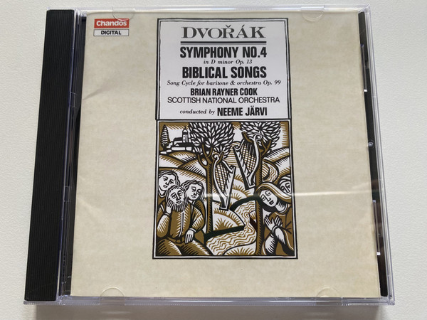 Dvořák - Symphony No.4 In D Minor Op. 13; Biblical Songs: Song Cycle For Baritone & Orchestra Op. 99 - Brian Rayner Cook, Scottish National Orchestra, conducted by Neeme Järvi / Chandos Audio CD 1988 / CHAN 8608