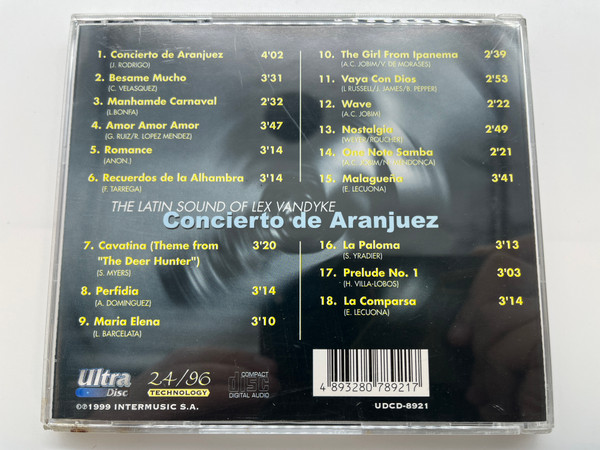 The Latin Sound Of Lex Vandyke: Concierto de Aranjuez - Besame Mucho; Romance; Maria Elena; Vaya Cob Dios; One Note Samba; Prefidia; Amor Amor Amor; Nostalgia / Intermusic Audio CD 1999 / UDCD-8921 (4893280789217)