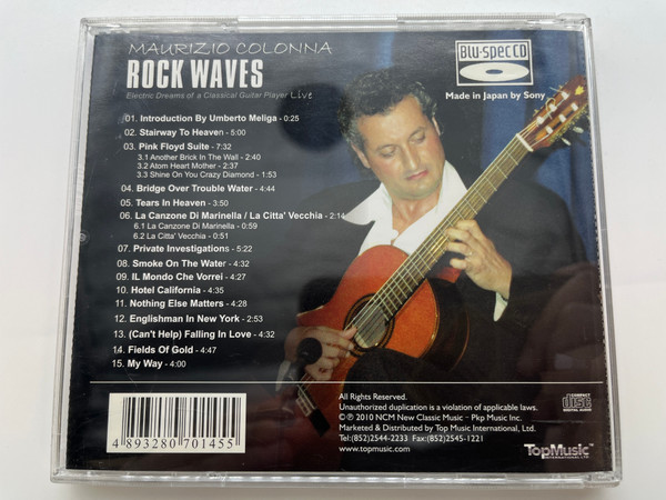 Maurizio Colonna: Rock Waves - Electric Dreams of a Classical Guitar Player / Top Music International Ltd. Audio CD 2010 / TM-BSCD7014.5