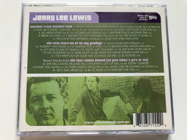 Jerry Lee Lewis – Another Place Another Time; She Even Woke Me Up To Say Goodbye / 2 For 1 / Raven Records Audio CD / RVCD-155