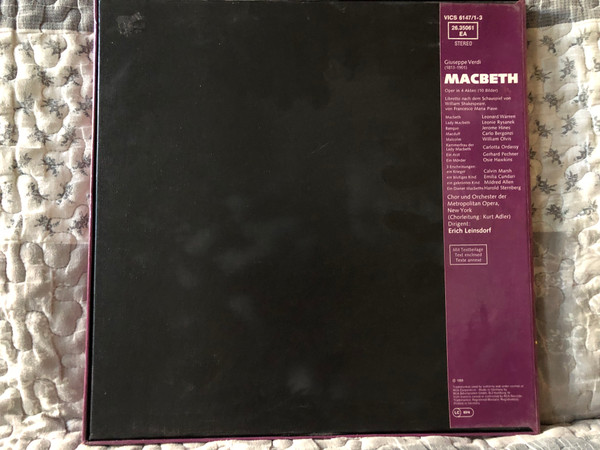 Giuseppe Verdi: Macbeth - Leonie Rysanek, Leonard Warren, Carlo Bergonzi, Chor Und Orchester Der Metropolitan Opera, New York, Erich Leinsdorf / RCA Victrola 3x LP, Box Set, Stereo / VICS-6147/1-3