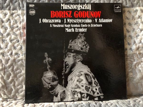 Muszorgszkij: Borisz Godunov - J. Obrazcova, J.Nyesztyerenko, V. Atlanov, A Moszkvai Nagy SZínház Ének- És Zenekara, Mark Ermler / Мелодия 4x LP, Box Set, Stereo / А 10 00137 008