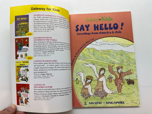  SAY HELLO! Greetings from America & Asia / Gateway Kids / Written and illustrated by Ken Lou / ASIAPAC CULTURE / Paperback (9789812295040) 