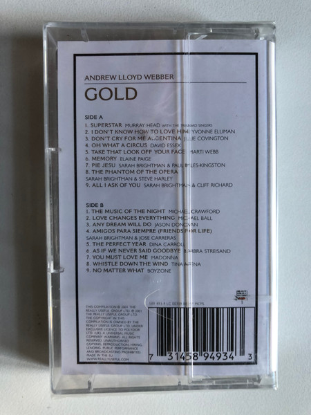Andrew Lloyd Webber: Gold - The Definitive Hit Singles Collection / Universal Audio Cassette 2001 / 589 493-4