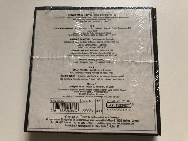 Arturo Toscanini - Hall Of Fame / Past Perfect Classic Line 5x Audio CD, Box Set 2002 / 220083 (4011222200839)