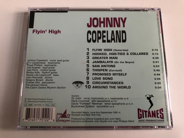 Johnny Copeland – Flyin' High / Gitanes Jazz Productions Audio CD 1992 / 517 512-2